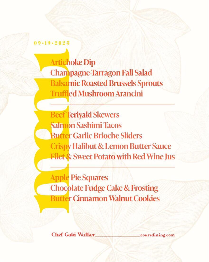 Catering menu sample