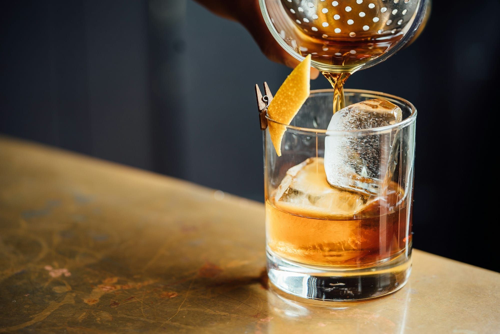 A zero-proof iced tea with rose