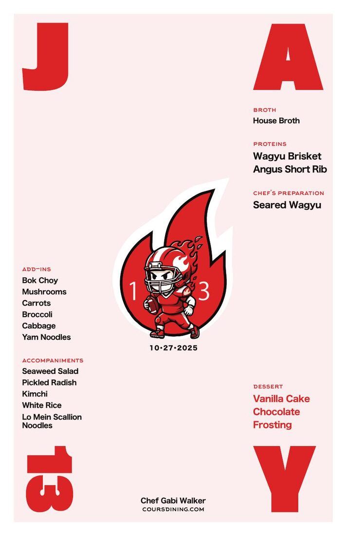 Family-style menu sample